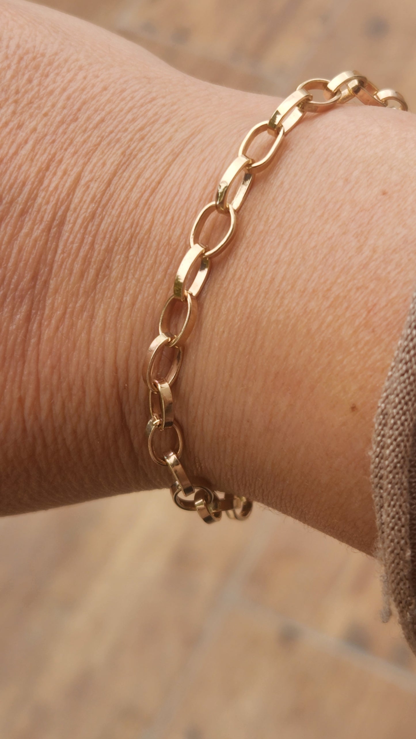 Gold filled chunky link bracelet