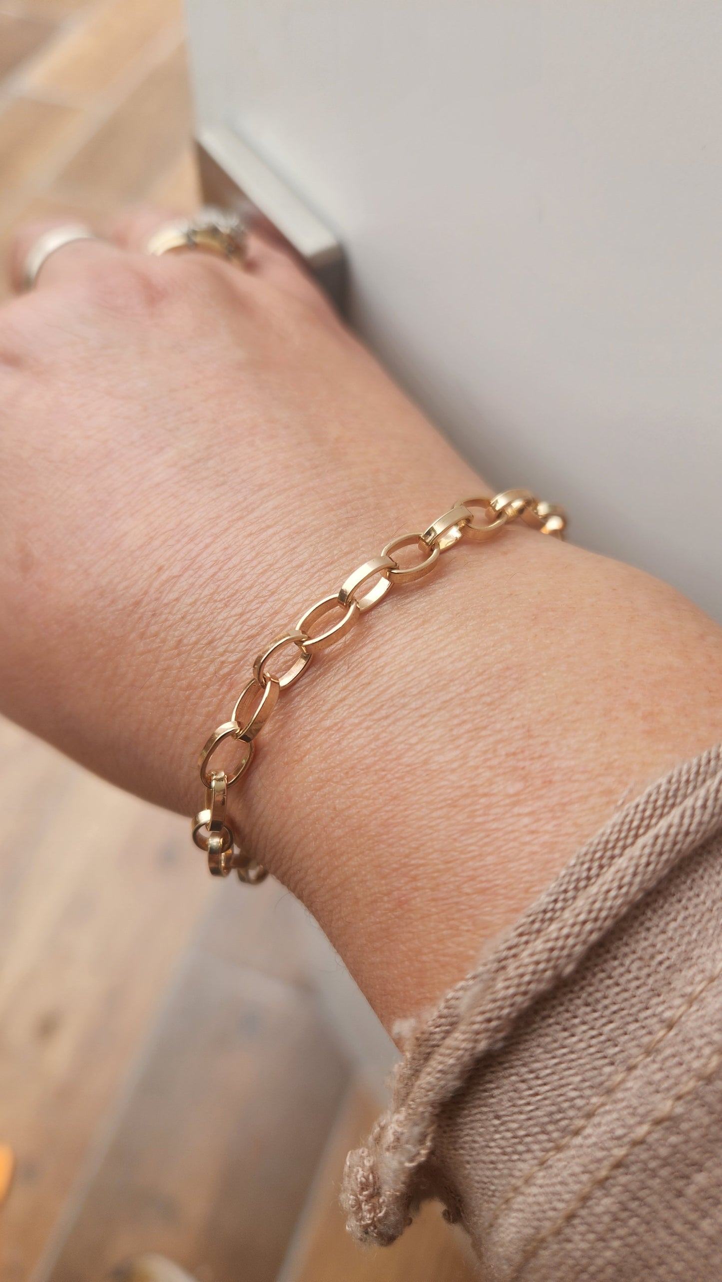 Gold filled chunky link bracelet