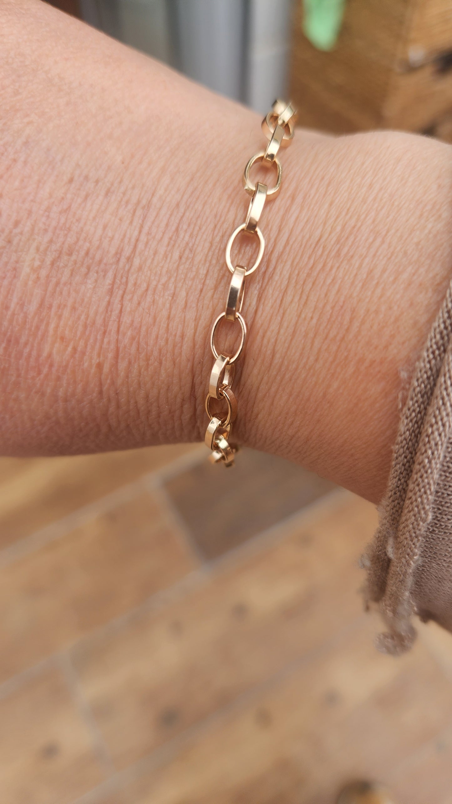 Gold filled chunky link bracelet