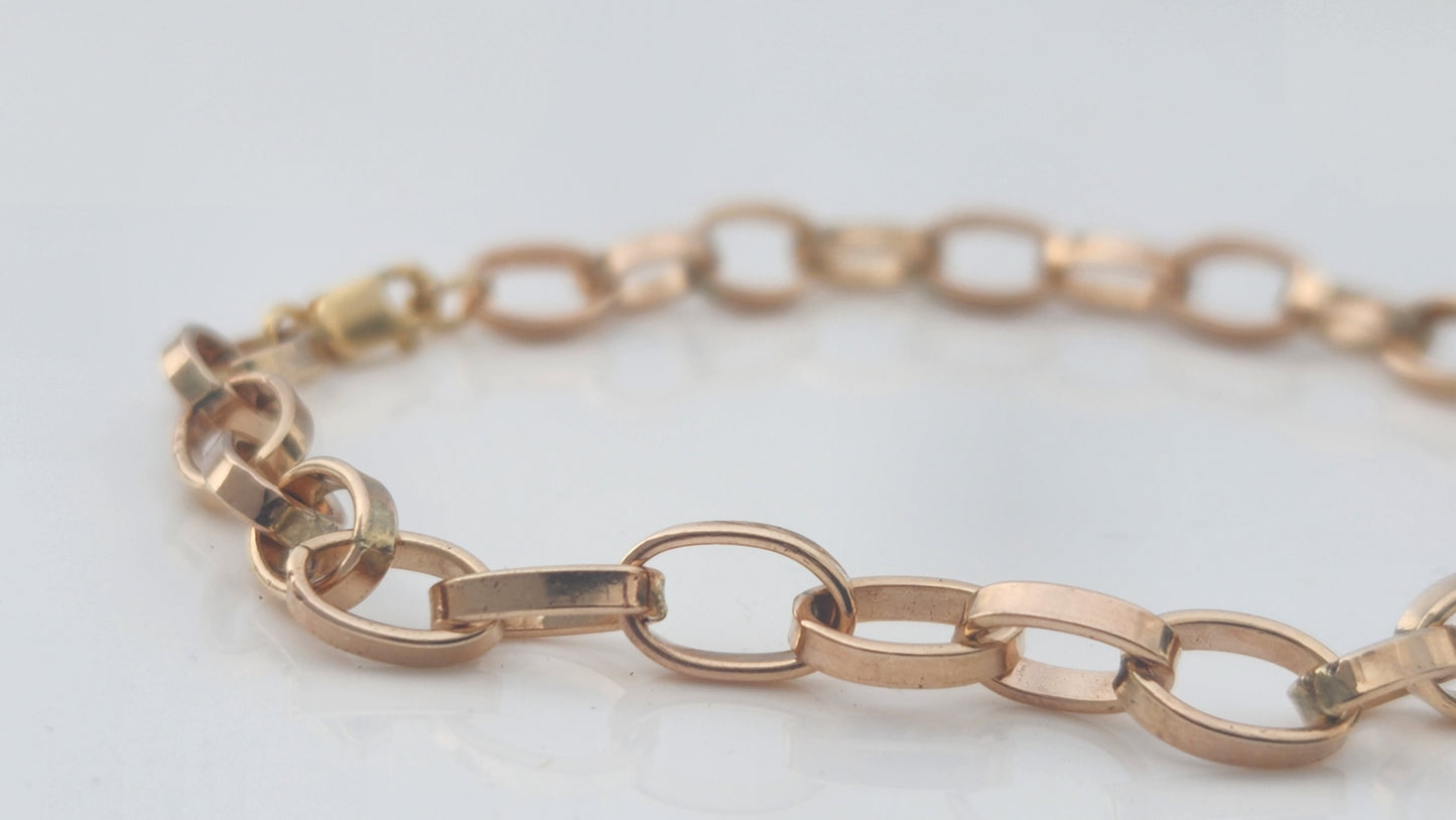 Gold filled chunky link bracelet