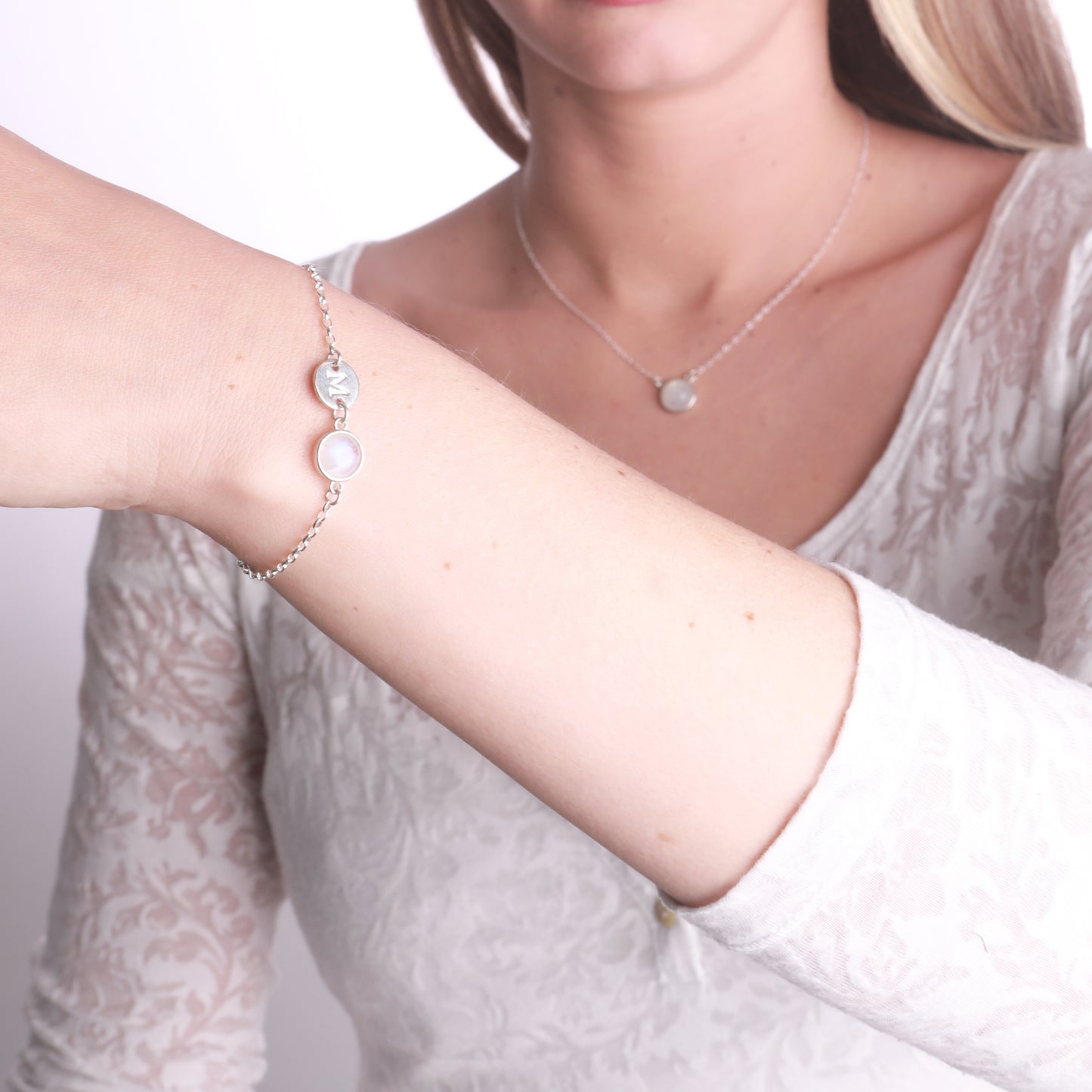 Initial Moonstone Bracelet