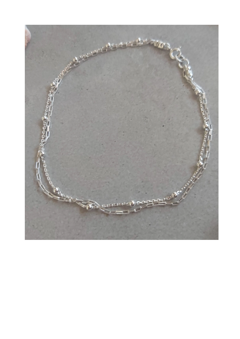 Sterling Silver Double Chain Anklet