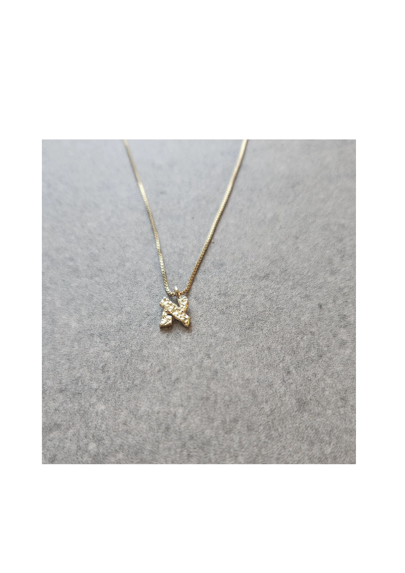 Hebrew Tiny Initial Necklace