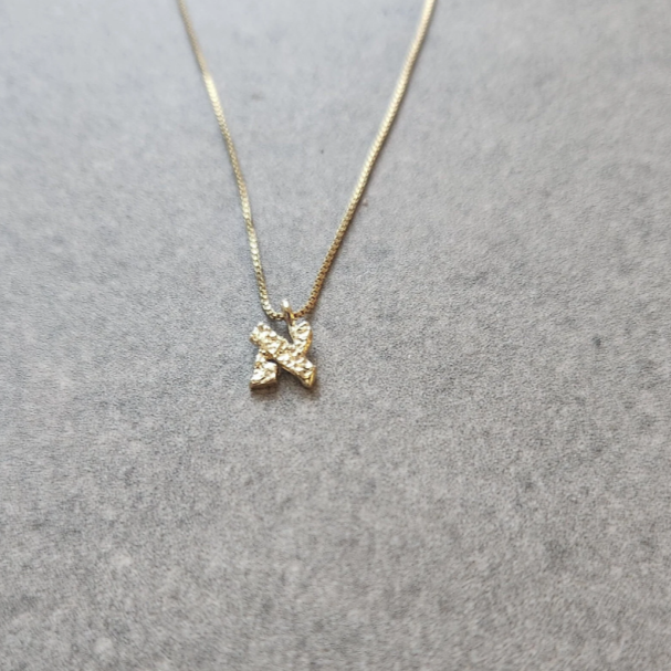 Hebrew Tiny Initial Necklace