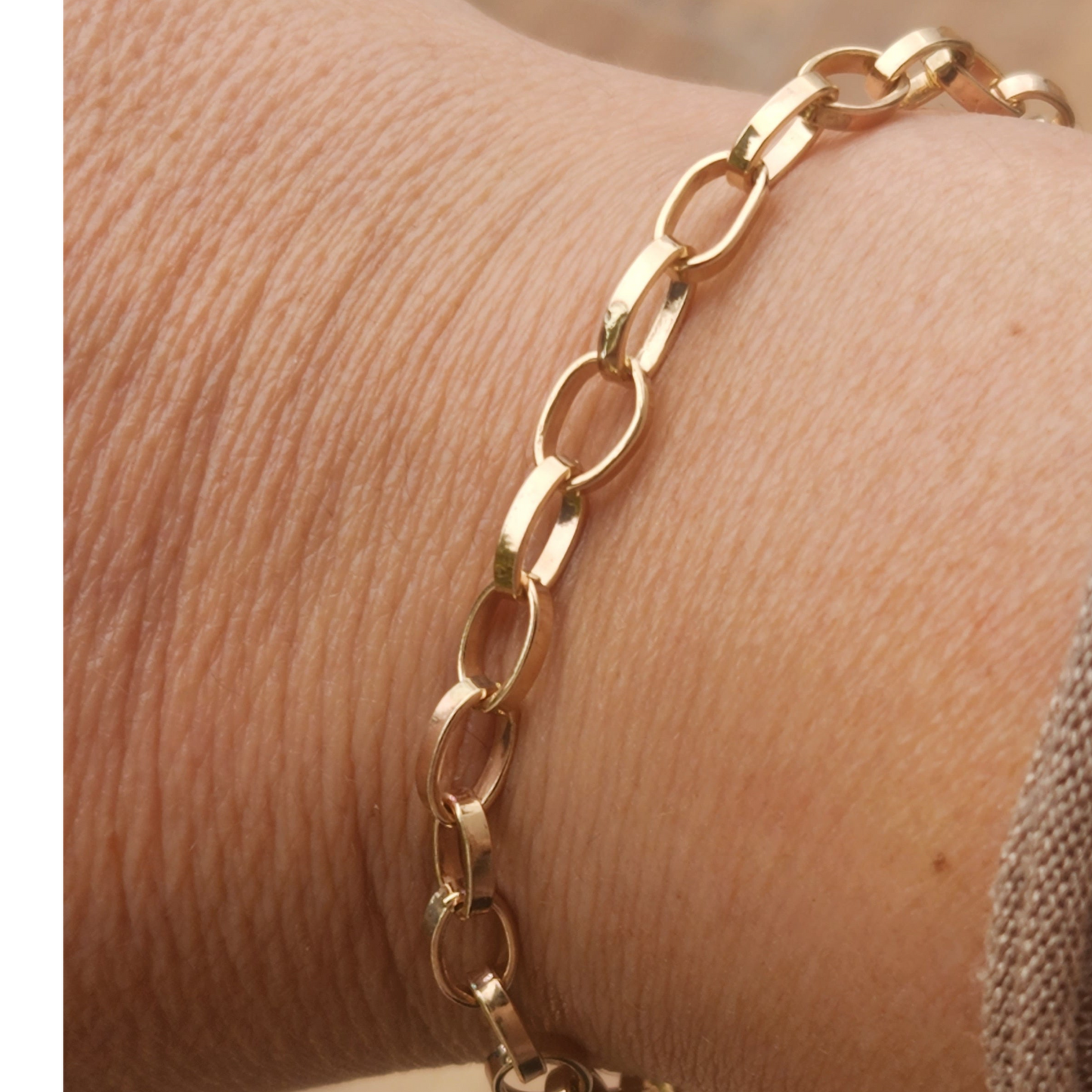 Gold filled chunky link bracelet