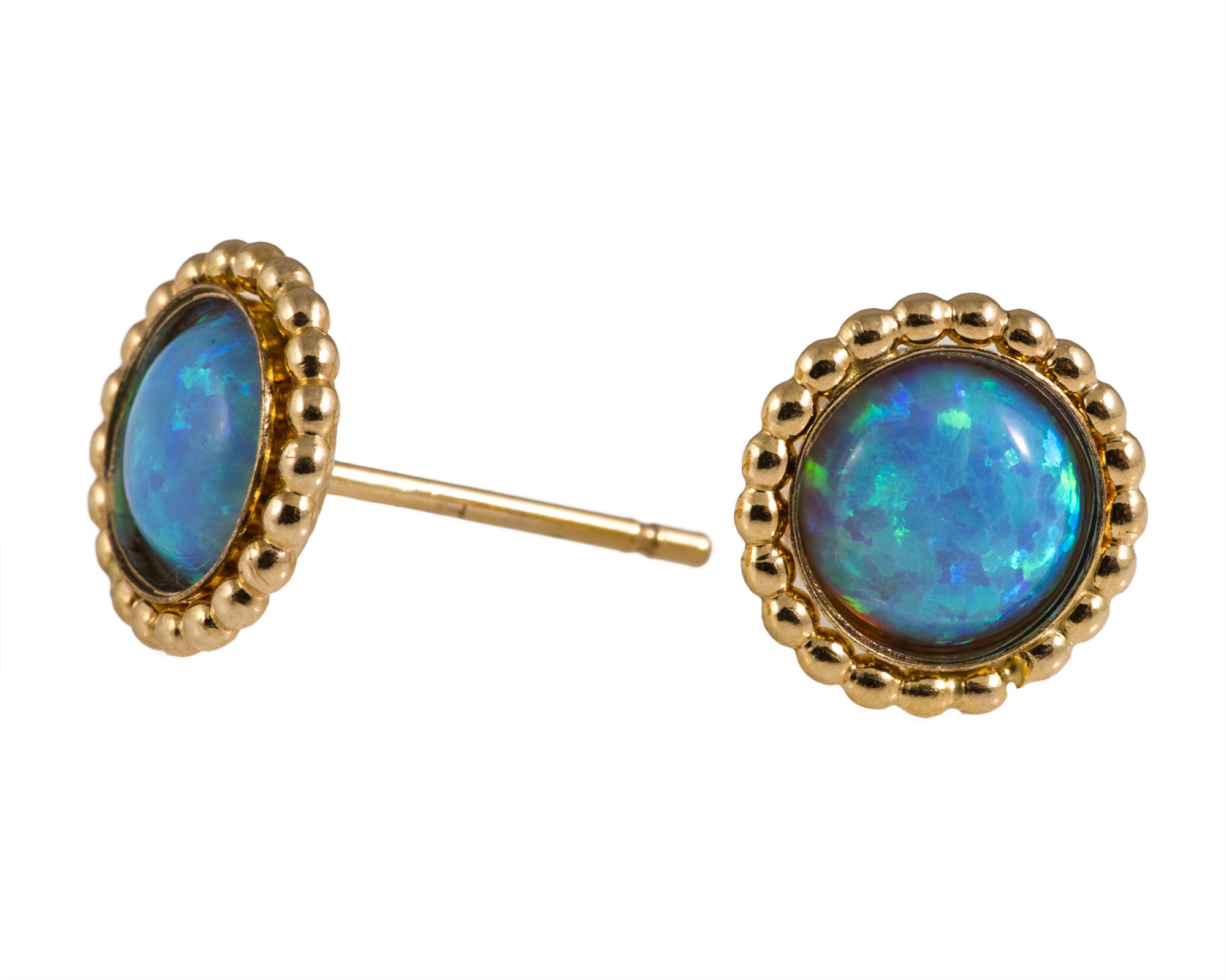 TAI JEWELRY | Gold Vermeil Blue Opal Stud