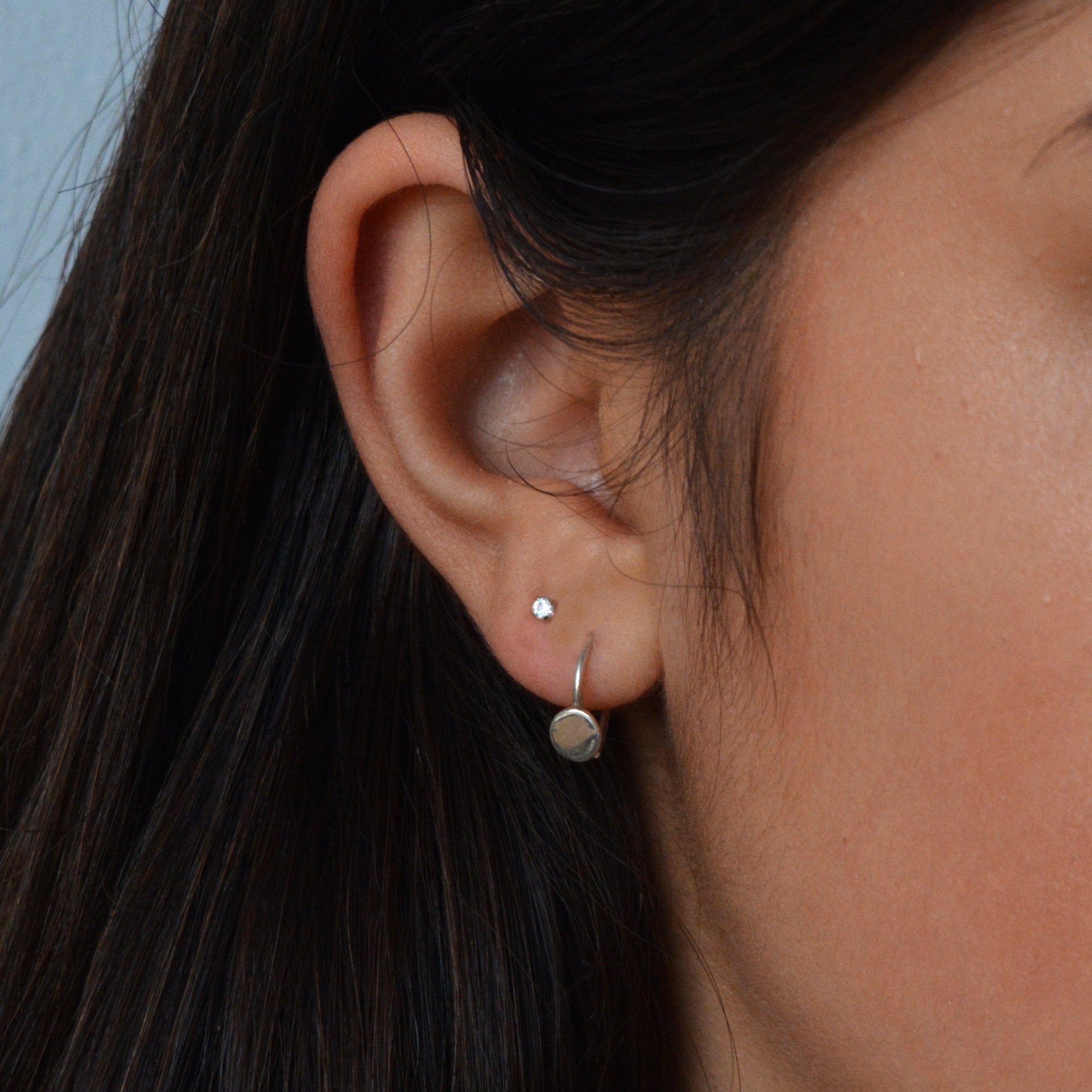 Hammered Circle Dainty Threader Earrings - 14k Gold Filled or Sterling –  Austin Down to Earth