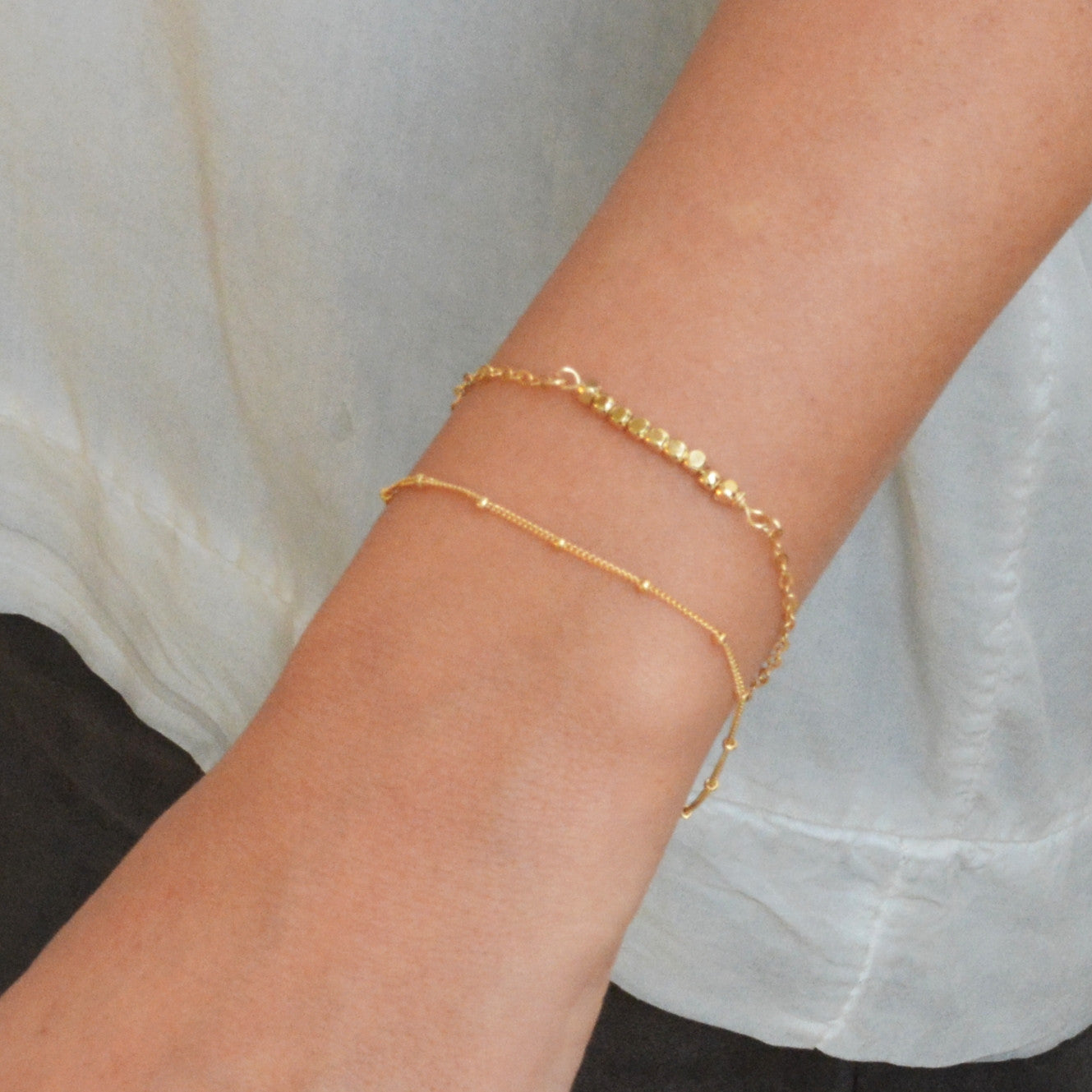 Dainty gold bracelet Gold filled satellite bracelet minimalist bracelet