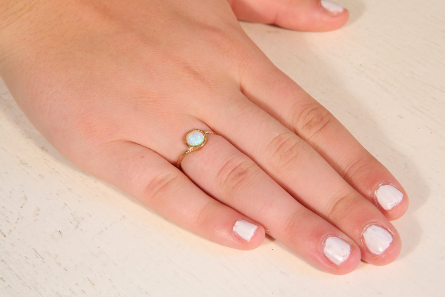 White Opal Ring