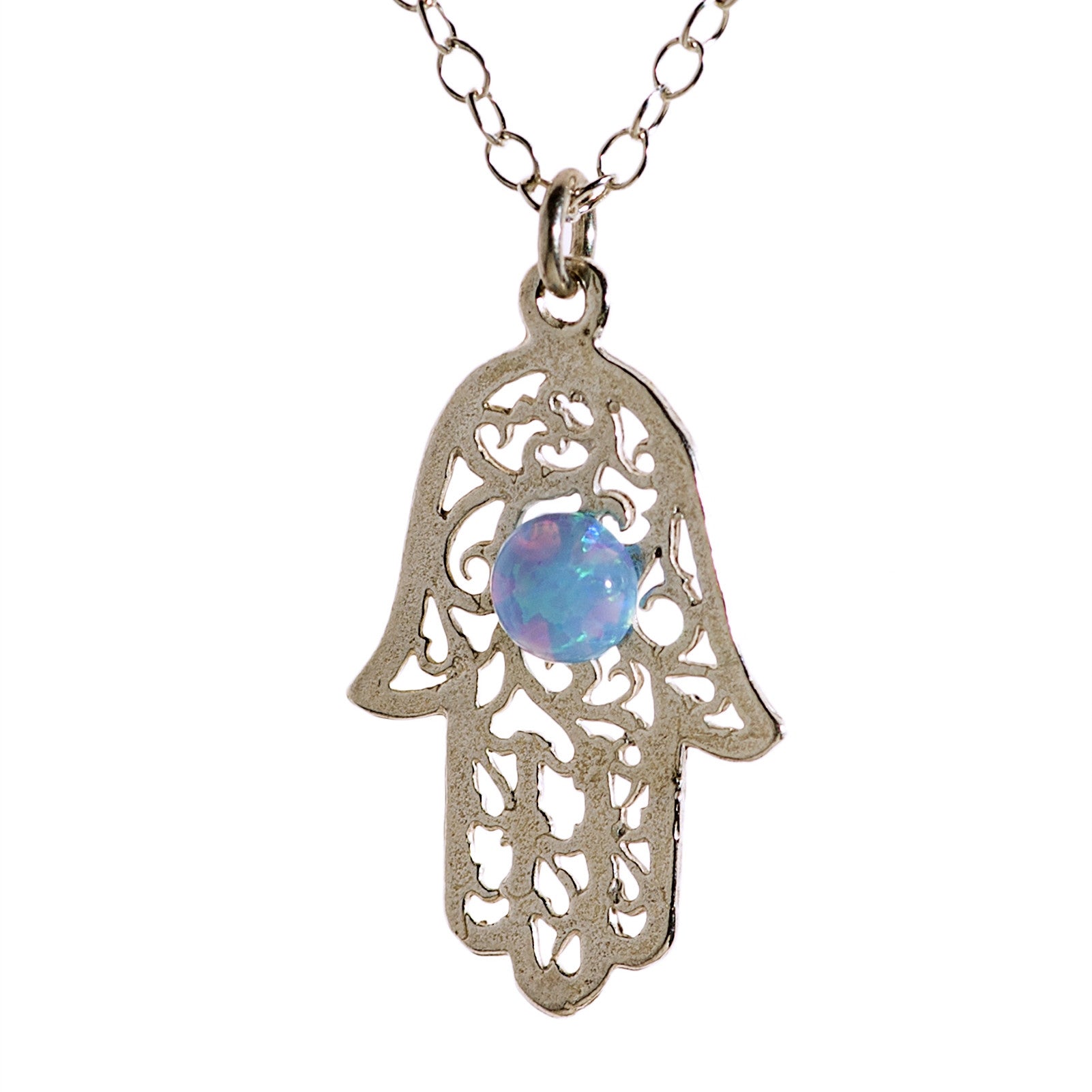 Hamsa necklace, Silver hamsa, Silver necklace, Hamsa pendant – Avnis